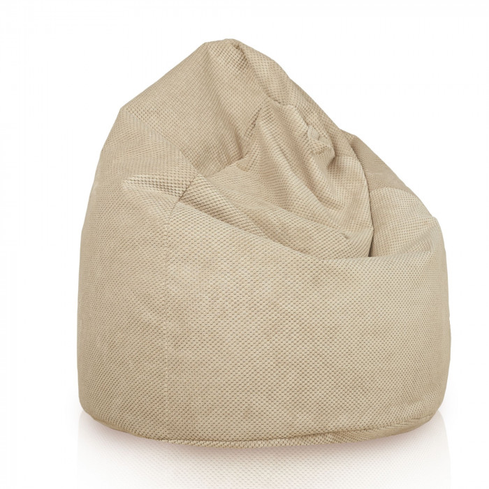 Beige Dot Géant Pouf Poire XXL