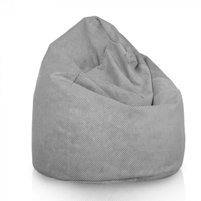 Gris Clair Dot Géant Pouf Poire XXL