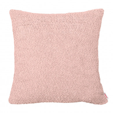 Rose poudré bouclé coussin carré