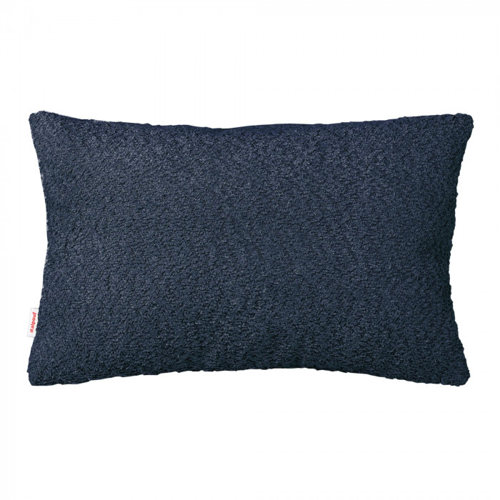 Bleu marine bouclé oreiller rectangulaire