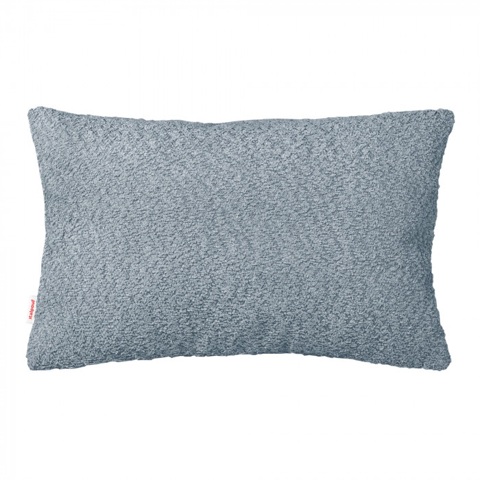 Blau bouclé rechteckiges kissen