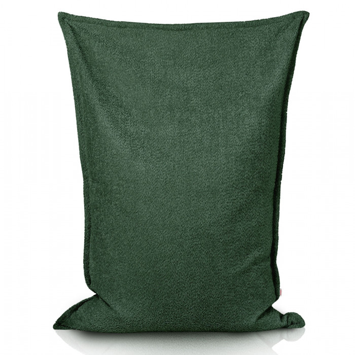 Vert foncé bouclé pouf poire coussin pour enfants