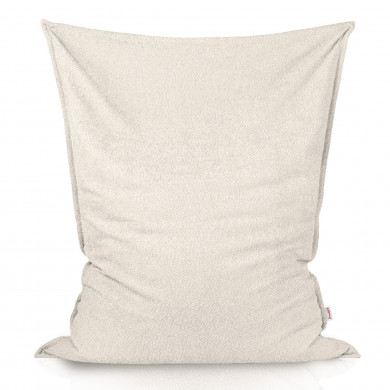 Ecru bouclé pouf poire coussin