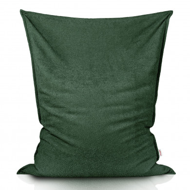 Vert foncé bouclé pouf poire coussin