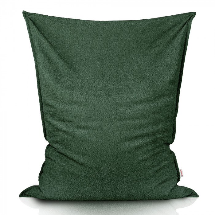 Vert foncé bouclé pouf poire coussin XXL