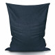 Bleu marine bouclé pouf poire coussin