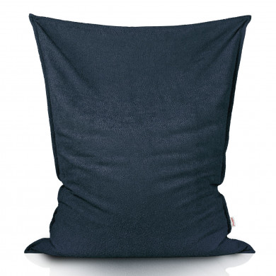 Bleu marine bouclé pouf poire coussin