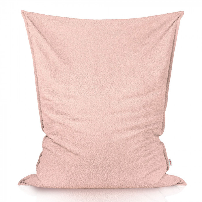 Rose poudré bouclé pouf poire coussin XXL