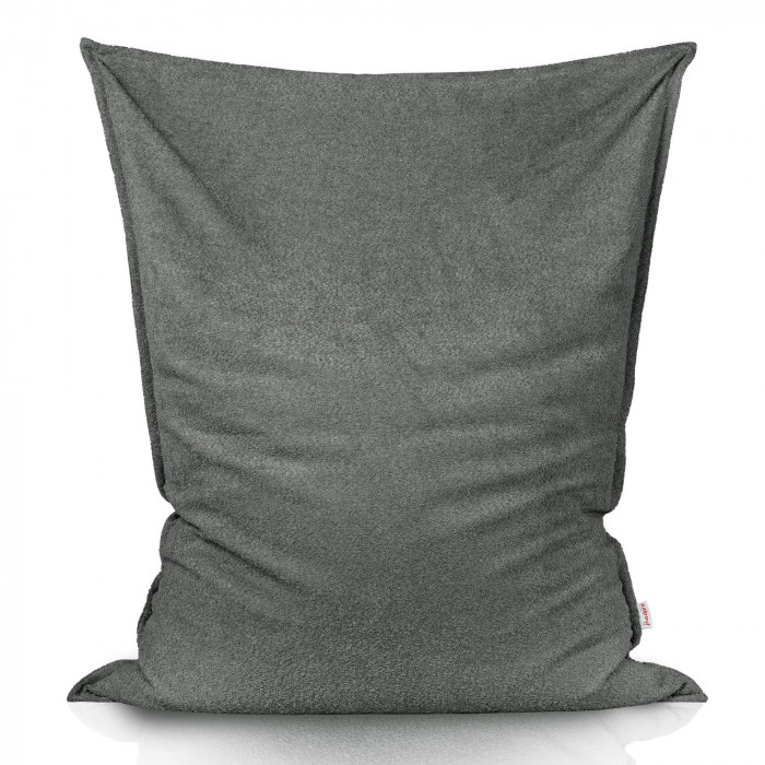 Gris bouclé pouf poire coussin pour enfants