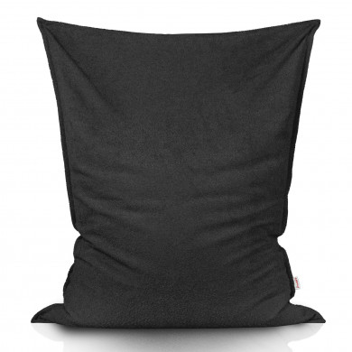 Noire bouclé pouf poire coussin
