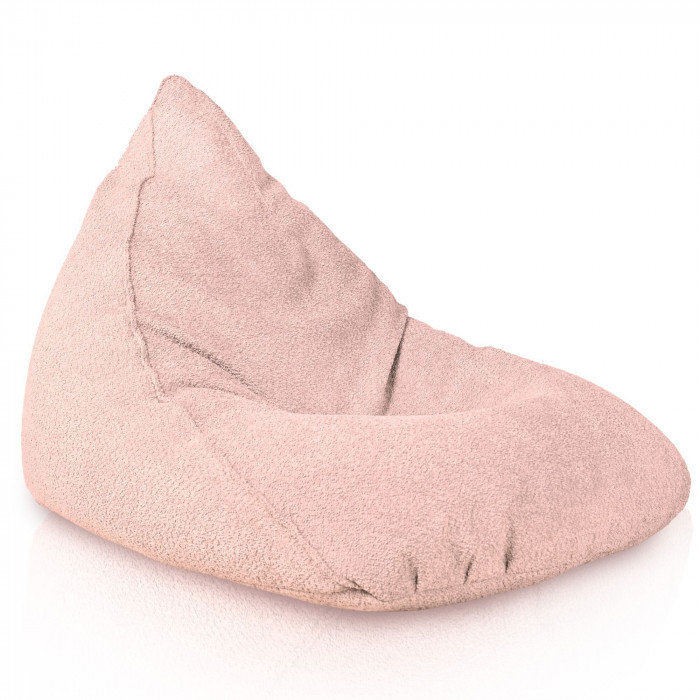 Rose poudré pouf poire bermuda Bouclé