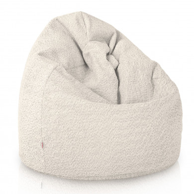 Ecru pouf poire bouclé