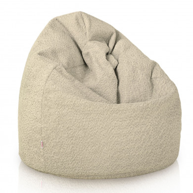 Beige clair pouf poire bouclé