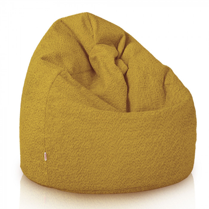 Moutarde pouf poire enfants bouclé