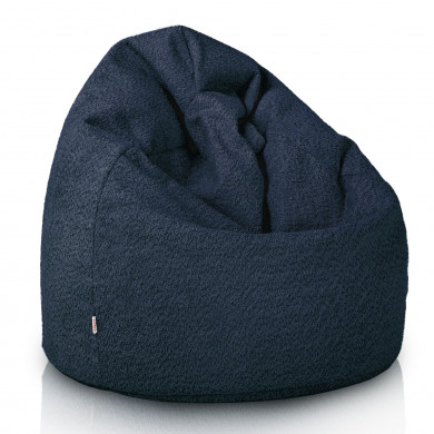 Bleu marine pouf poire bouclé