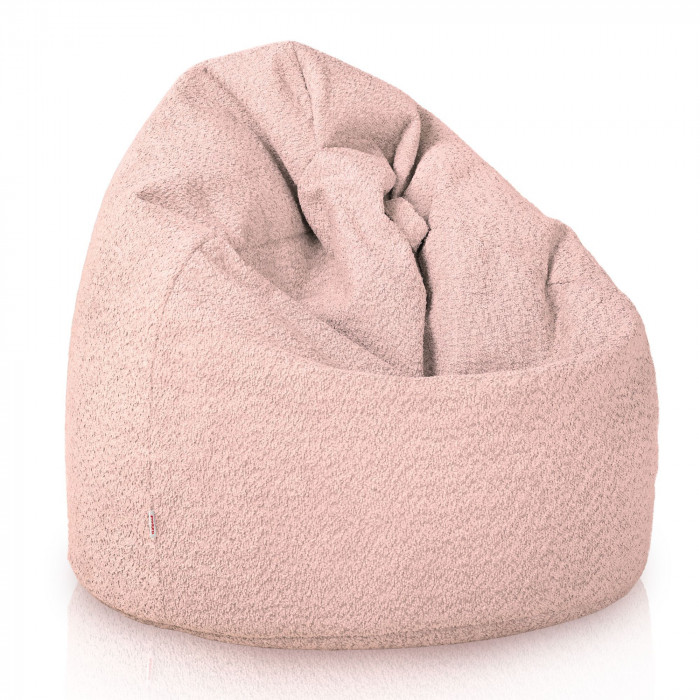 Rose poudré pouf poire enfants bouclé