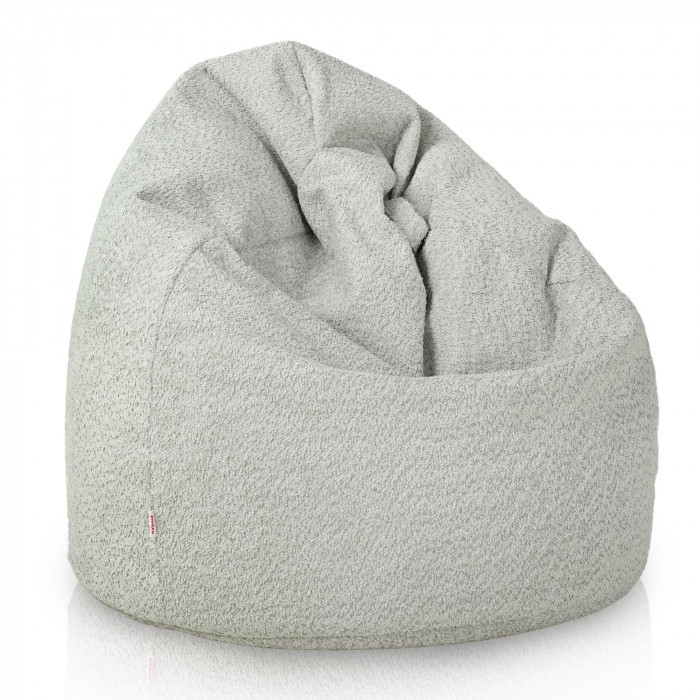 Gris clair pouf poire enfants bouclé