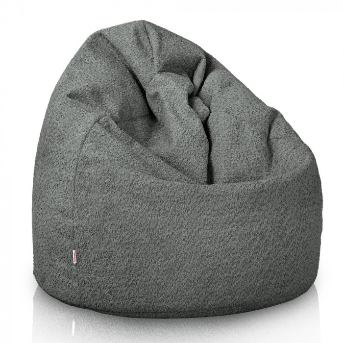 Gris pouf poire enfants bouclé