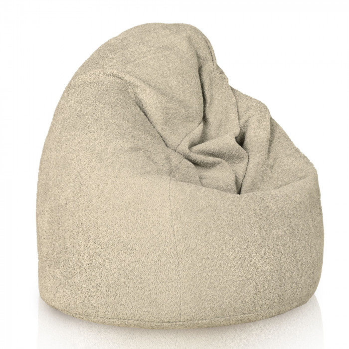 Beige clair géant pouf poire xxl bouclé boucle