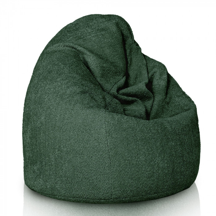 Vert foncé géant pouf poire XXL bouclé