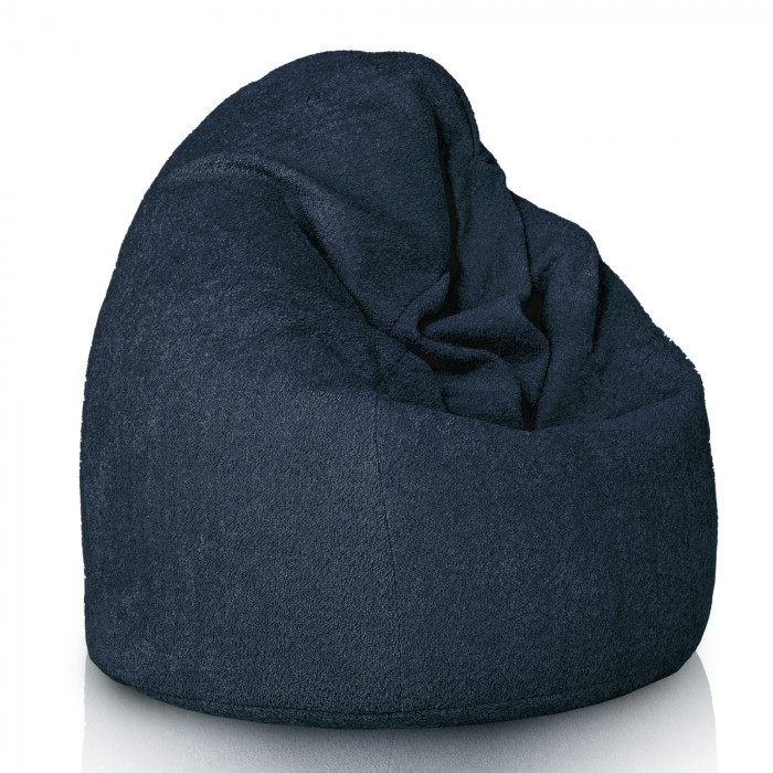 Bleu marine géant pouf poire XXL bouclé