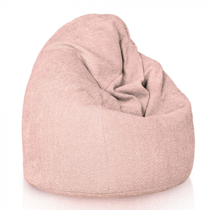 Rose poudré géant pouf poire XXL bouclé