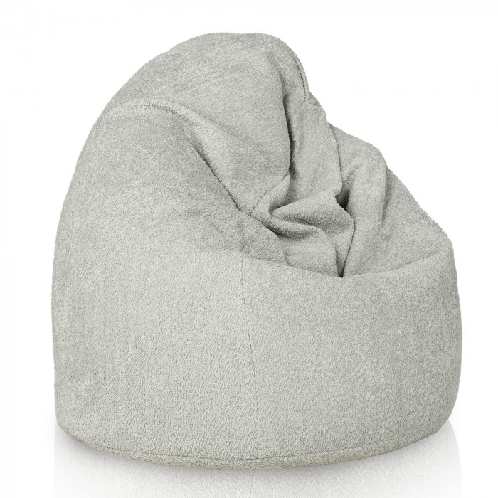 Gris clair géant pouf poire XXL bouclé