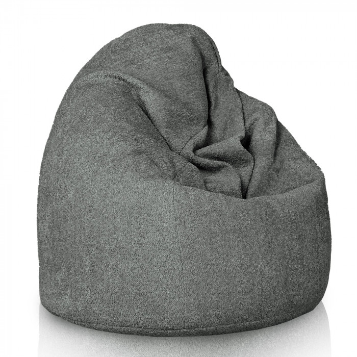 Gris géant pouf poire XXL bouclé