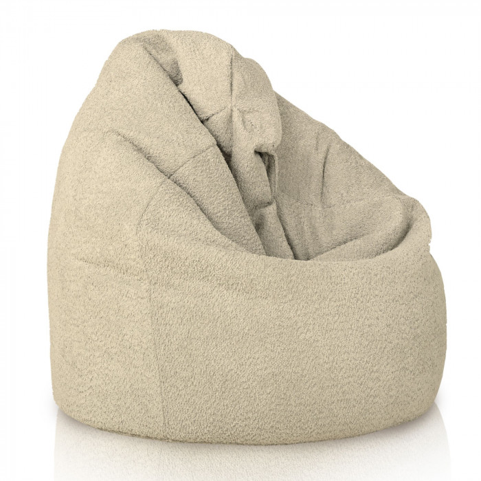 Beige clair pouf poire XL bouclé