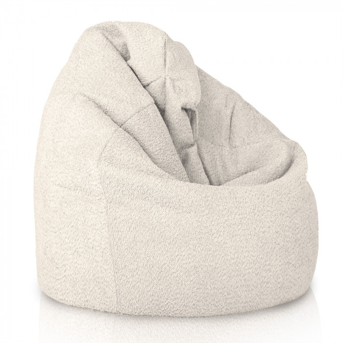 Ecru pouf poire XL bouclé