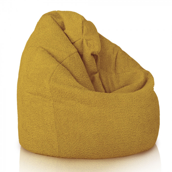 Moutarde pouf poire XL bouclé