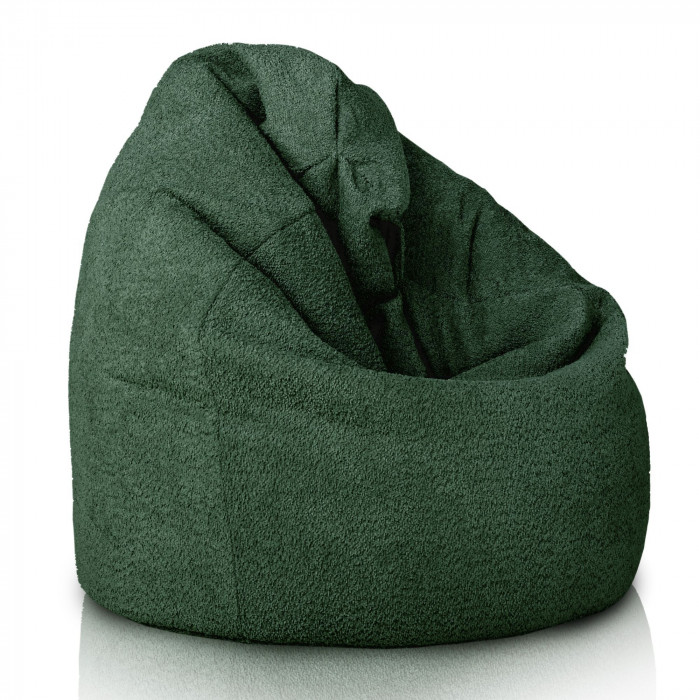 Vert foncé pouf poire XL bouclé