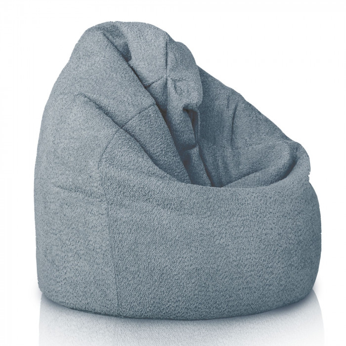 Bleue pouf poire XL bouclé