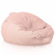 Rose poudré pouf poire XL bouclé