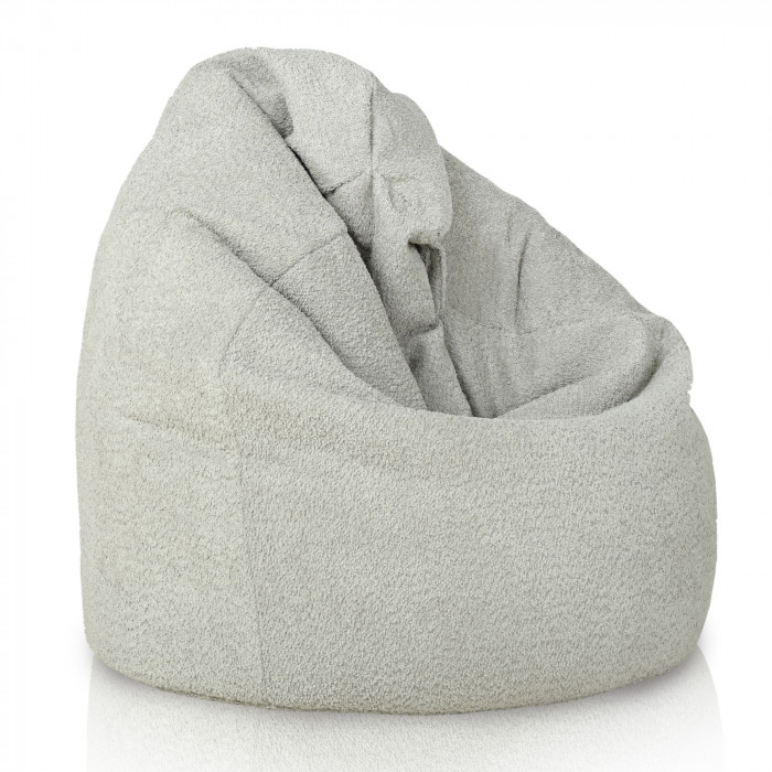 Gris clair pouf poire XL bouclé