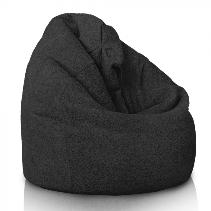 Noire pouf poire XL bouclé