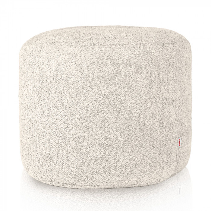 Pouf boucle cilindro écru