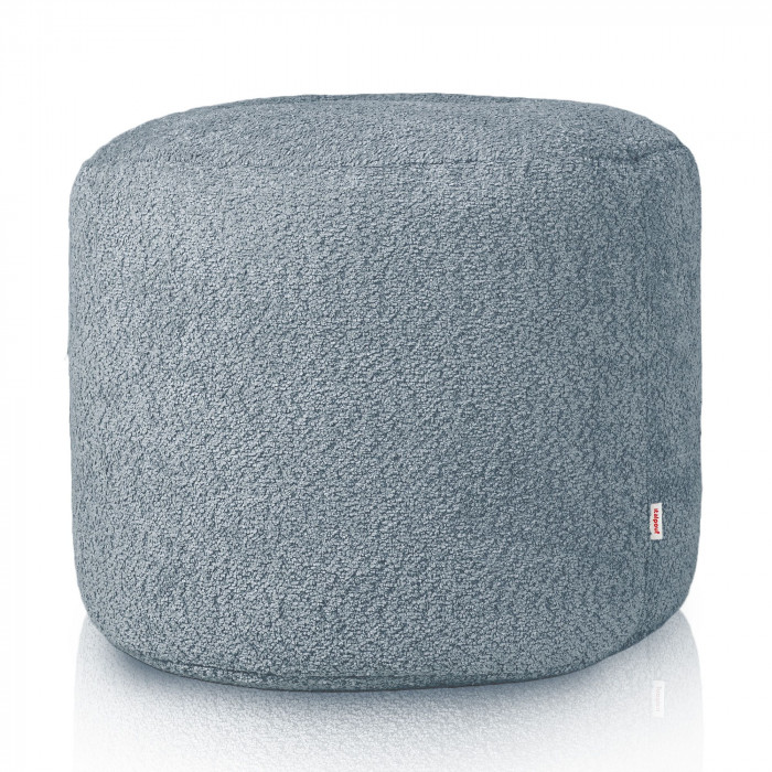 Pouf boucle cilindro bleu