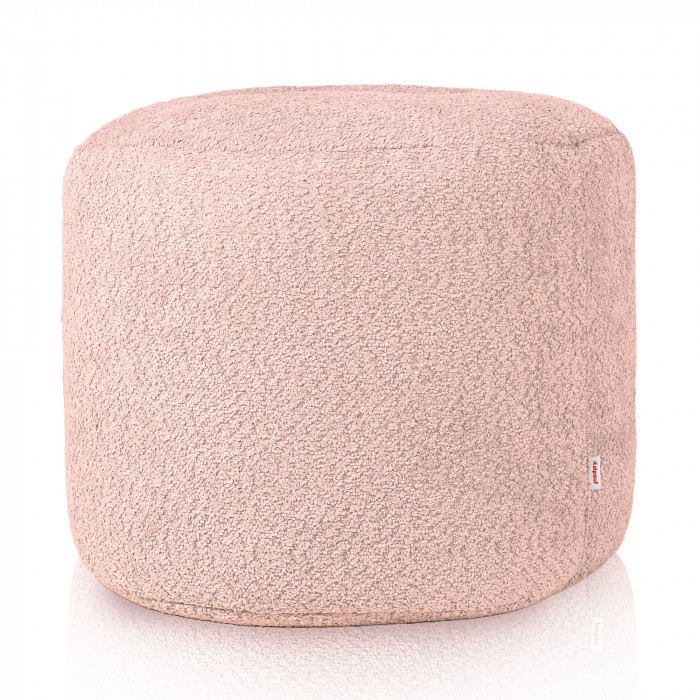 Pouf boucle cilindro rose poudré