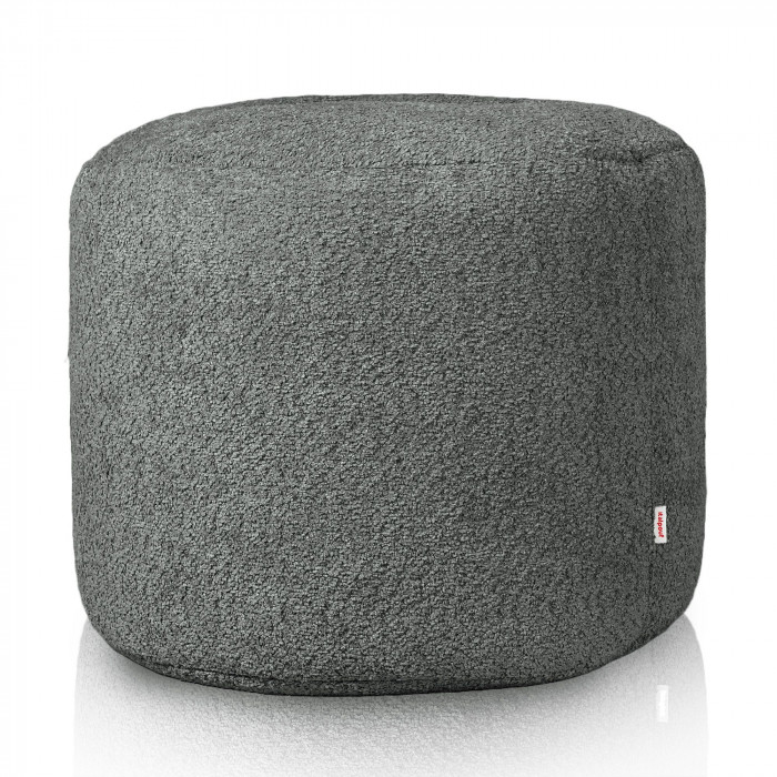 Pouf boucle cilindro gris