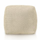 Beige Pouf Cube Boucle