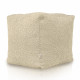 Beige Pouf Cube Boucle