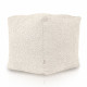 Ecru Pouf Cube Boucle