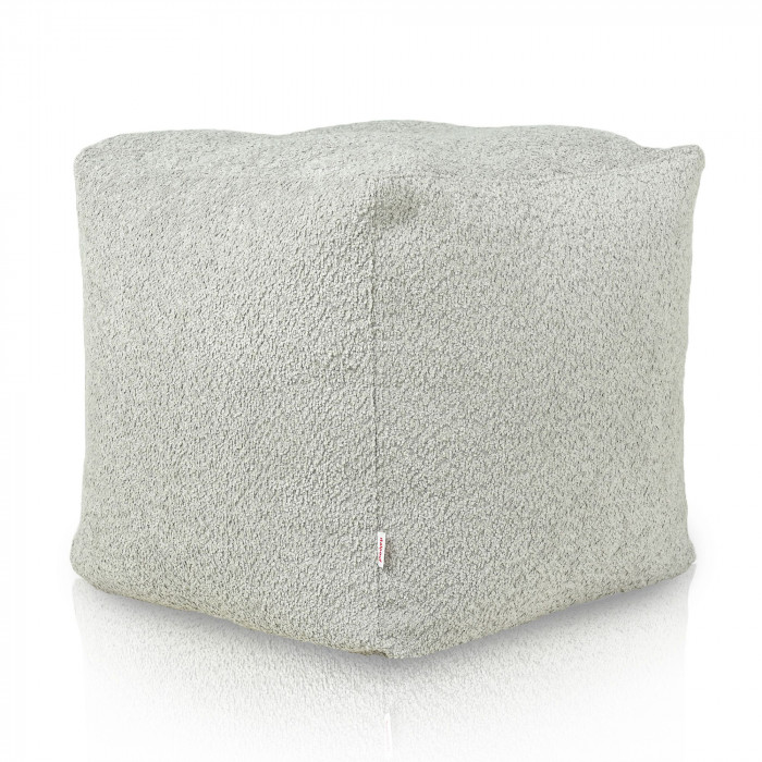 gris clair Pouf Cube Boucle