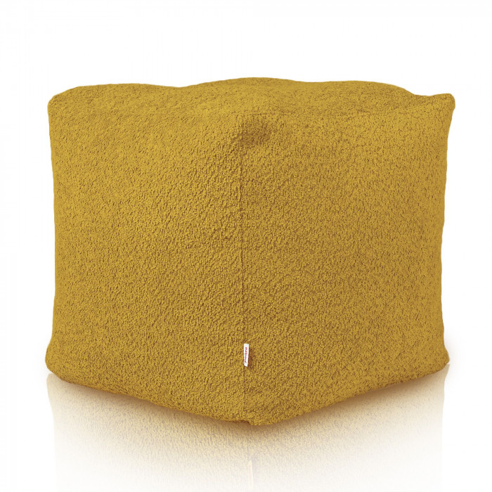 moutarde Pouf Cube Boucle