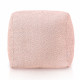 Rose poudré pouf cube boucle