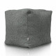 Gris pouf cube boucle