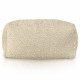 hellbeige quadratische fußbank boucle