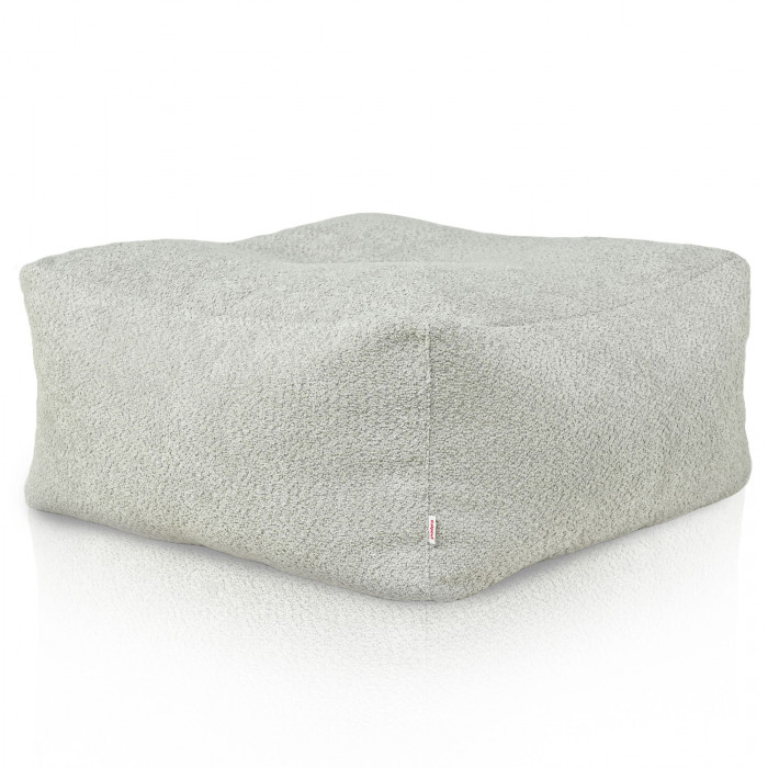 Gris clair pouf table florence boucle