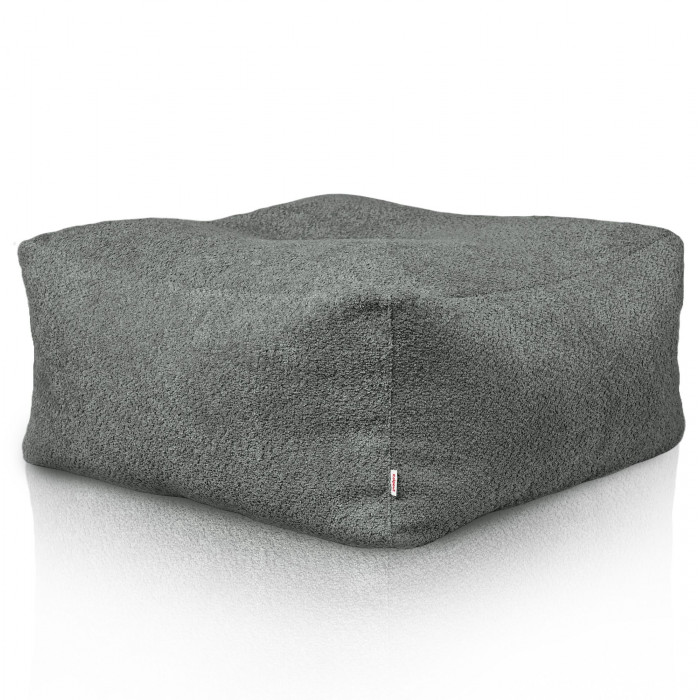 Gris pouf table florence boucle